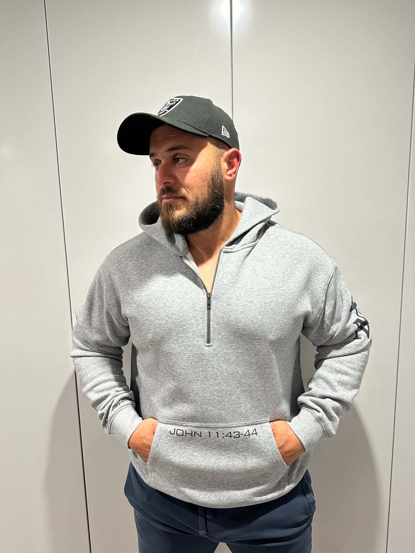 PREMIUM HALF ZIP JESUS-GREATEST DEAD LIFTER OF ALL TIME HOODIE