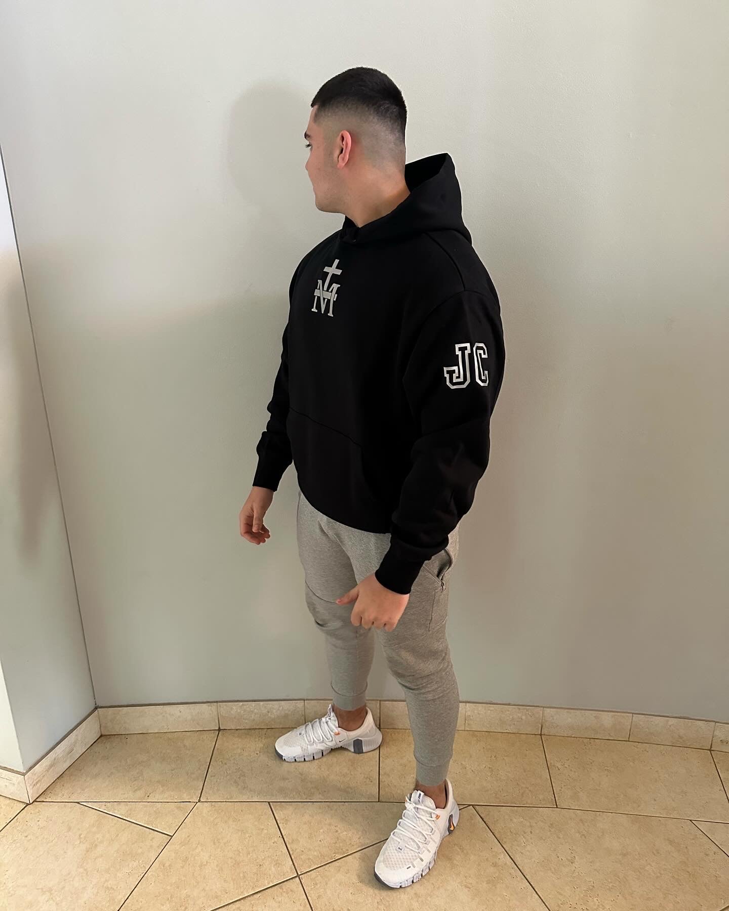 PREMIUM HEAVY MENS WE LIVE BY FAITH NOT BY SIGHT HEAVY HOODIE WITH REFLECTIVE PRINT