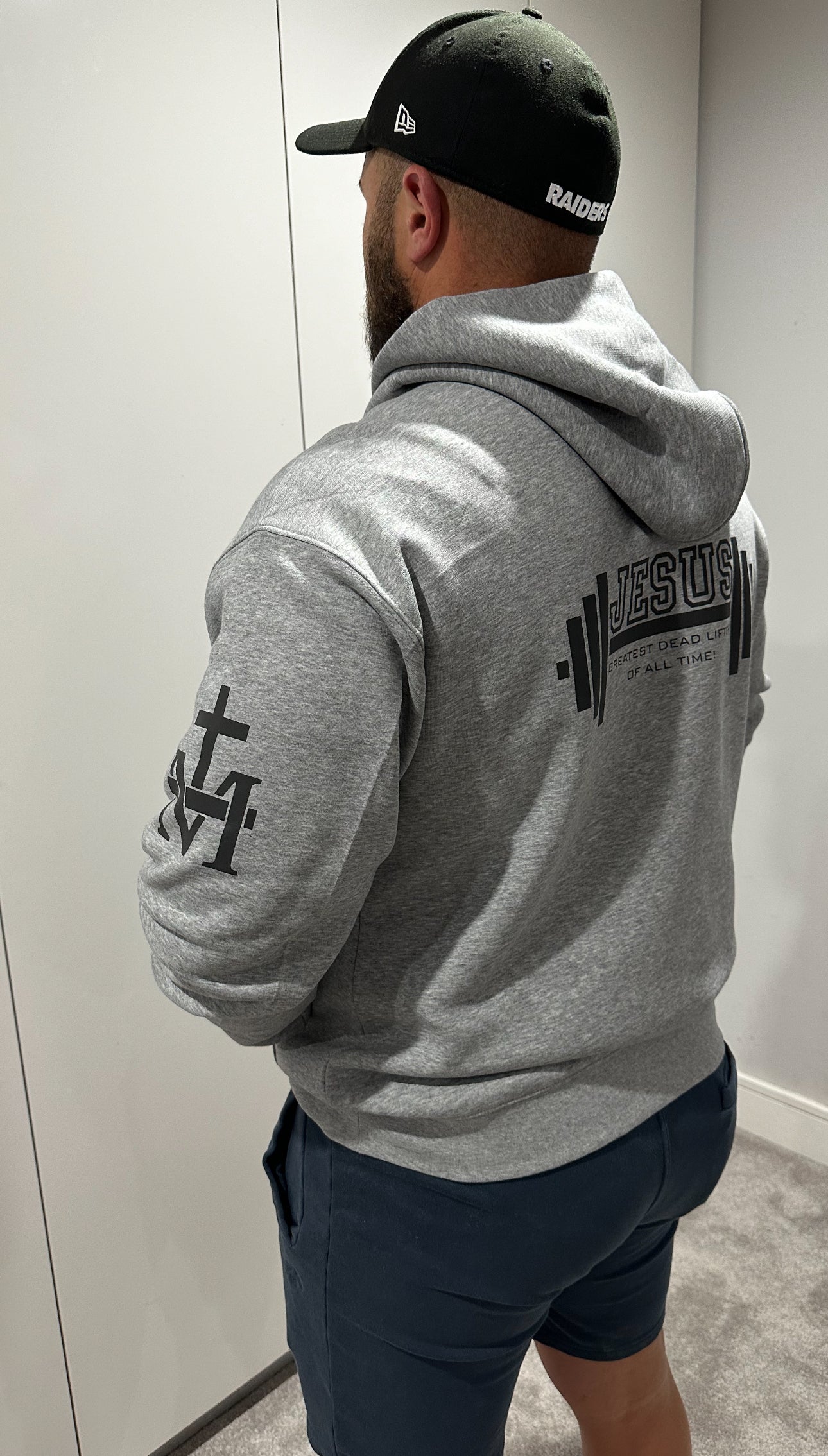 PREMIUM HALF ZIP              JESUS-GREATEST DEAD LIFTER OF ALL TIME HOODIE